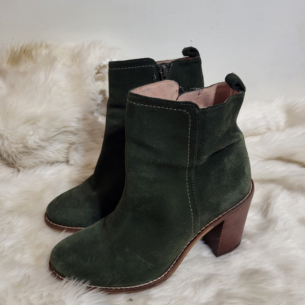 Seychelle Leather Suede Olive Green Boots Sz 8